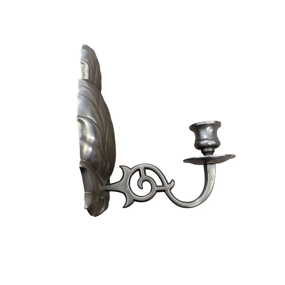 Pineapple Wall Sconce Candle Holder Pewter Finish Metal Tropical  9.5in